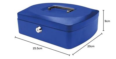 Q-CONNECT geldkoffer, 255 x 200 x 85 mm, blauw