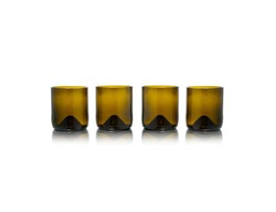 Rebottled glazen - short tumbler - 4-pack - olive