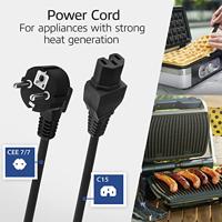 ACT CEE 7/7 naar C15 1m kabel zwart - thumbnail