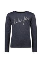 Like Flo Meisjes shirt lurex jersey - Navy blauw - thumbnail