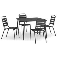 5-delige Tuinset staal antracietkleurig - thumbnail