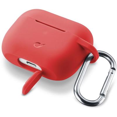 cellularline Bounce Soft Touch Siliconen AirPod hoes met haak voor Apple AirPods Pro Rood