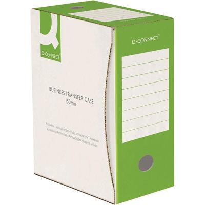 Q-CONNECT archiefdoos, A4, rug 15 cm, in karton van 400 g/m², wit-groen