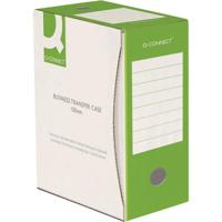 Q-CONNECT archiefdoos, A4, rug 15 cm, in karton van 400 g/m², wit-groen - thumbnail