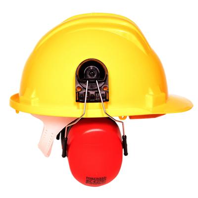 Bouwhelm met oorkap - Geel