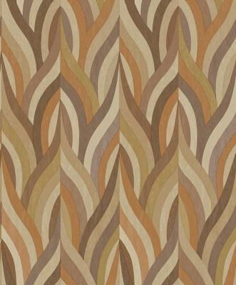 Dutch Wallcoverings Arabesque - Arabesque Orange/Mocha - Multi