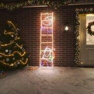 Kerstfiguur kerstman op ladder opvouwbaar 552 LED's 50x200 cm - thumbnail