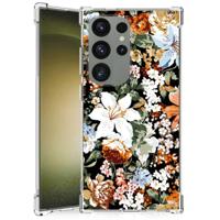 Case voor Samsung Galaxy S24 Ultra Dark Flowers - thumbnail