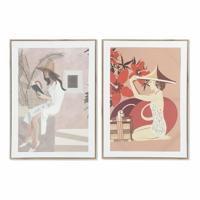Schilderij DKD Home Decor Vrouw (2 Stuks) (50 x 3 x 70 cm) - thumbnail