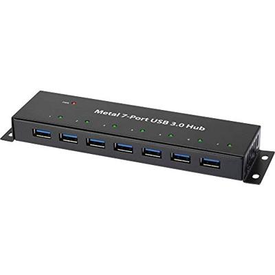 Renkforce RF-3955359 USB 3.2 Gen 1-hub 7 poorten Voor wandmontage, Met metalen behuizing Zwart Renkforce RF-3955359 USB 3.2 Gen 1-hub 7 poorten Voor wandmontage, Met metalen behuizing Zwart