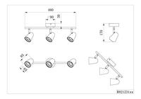 Trio Witte plafondspotToulouse 3-lichts - R82123131 - thumbnail