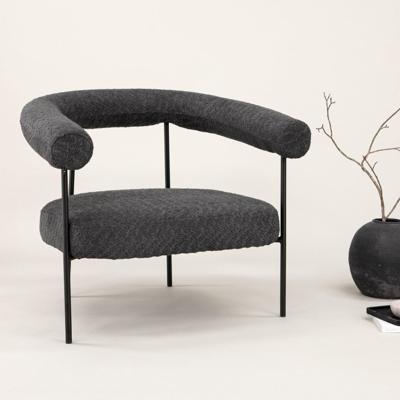 Nohr Fauteuil 'Mattheu' Bouclé, kleur Donkergrijs Nohr Fauteuil 'Mattheu' Bouclé, kleur Donkergrijs