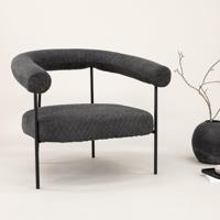 Nohr Fauteuil 'Mattheu' Bouclé, kleur Donkergrijs - thumbnail