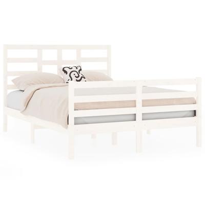 Bedframe massief hout wit 120x190 cm Bedframe massief hout wit 120x190 cm