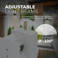 Kansas LED wandlamp - 7 Watt 560lm - 3000K warm wit - IP65 waterdicht - Up Down Lamp - Grijs - Kubus - Voor binnen en buiten - thumbnail