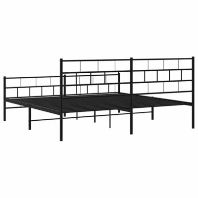 Bedframe met hoofd- en voeteneinde metaal zwart 183x213 cm