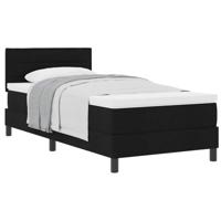Boxspringbed met matras met matras Zwart 90 x 200 cm Stof - thumbnail