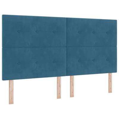 LED Hoofdbord met LED-striplichten Blauw 180 cm Polyester