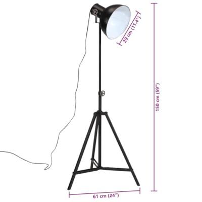 VidaXL Vloerlamp 25 w e27 61x61x90/150 cm zwart