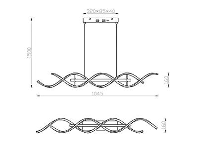 Trio Design led hanglampSequence geborsteld metaal - 341810205