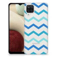 Samsung Galaxy A12 | TPU bumper | Zigzag Blauw - thumbnail