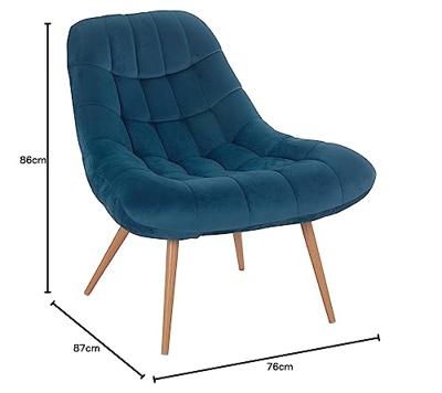 Artistiq Fauteuil 'Jurre' Velvet, kleur Blauw Artistiq Fauteuil 'Jurre' Velvet, kleur Blauw
