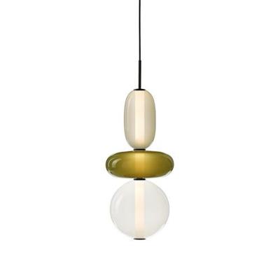 Bomma Pebbles Small Hanglamp - Configuratie 8 - Wit - groen