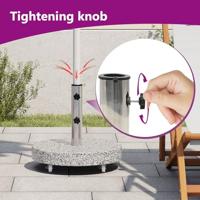 Parasolvoet rond 30 kg graniet grijs - thumbnail