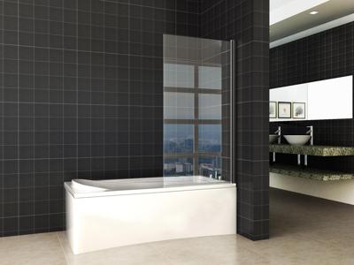 Wiesbaden Draaibare Badwand Orbit 80x150 cm 6 mm NANO Coating Mat Zwart