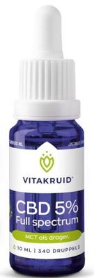 Vitakruid CBD Olie 5% full spectrum met MCT als drager