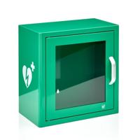 AED binnenkast Groen met alarm en logo - thumbnail