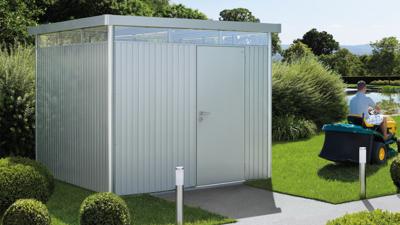Biohort Highline H3 metalen tuinhuis 275x235x222 cm met enkele deur- Plat dak- Metaal- Biohort Biohort Highline H3 metalen tuinhuis 275x235x222 cm met enkele deur- Plat dak- Metaal- Biohort