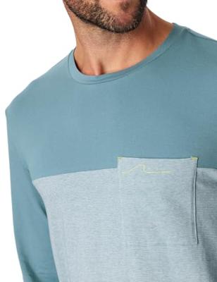 Schiesser Schiesser Pyjama Long bluegrey 181170 56/XXL