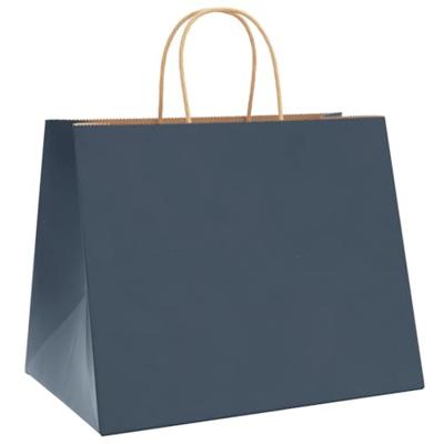 VidaXL Papieren zakken 250 st met hengsels 32x22x24 cm blauw