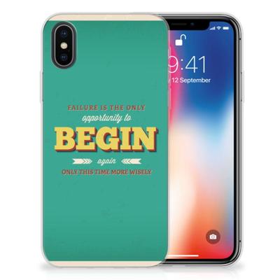 Apple iPhone X | Xs | Siliconen hoesje | met naam Quote Begin Apple iPhone X | Xs | Siliconen hoesje | met naam Quote Begin
