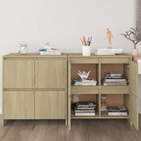 Dressoirs 2 st 70x41x75 cm bewerkt hout sonoma eikenkleurig - thumbnail