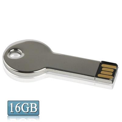 Zilveren metalen belangrijkste stijl USB 2.0 Flash Disk (16GB)(Silver)