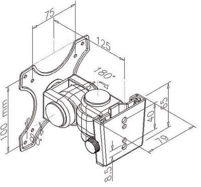 VALUE LCD Monitor muurbevestiging, 2 draaipunten