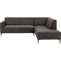 Goossens Bank Key West antraciet, micro leer, 2,5-zits, modern design met ligelement rechts - thumbnail