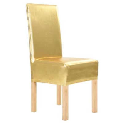 VidaXL 6 st stoelhoezen recht stretch goud