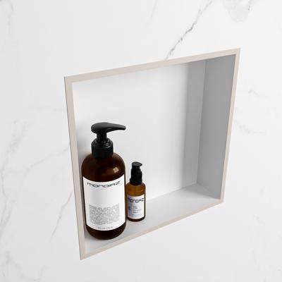 MONDIAZ EASY Nis 29,5x29,5cm in solid surface kleur Linen | Talc. 1 vak geschikt voor in- of opbouw