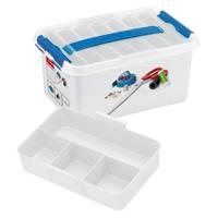Sunware Q-line naaibox 6 liter met inzet wit/transp/blauw - thumbnail