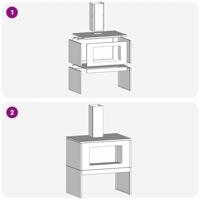 Vuurkorf Zwart 60 x 40 x 96 cm Koudgewalst staal - thumbnail