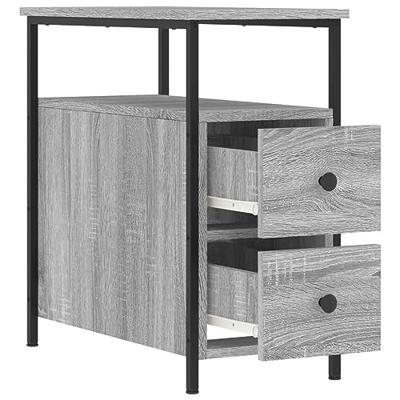 Nachtkastjes 2 st 30x60x60 cm bewerkt hout grijs sonoma eiken