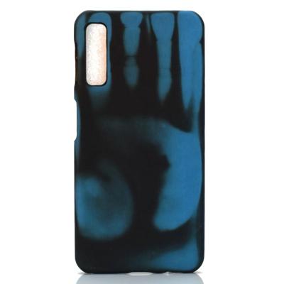 Plakken skin + PC thermische sensor verkleuring Case voor Samsung A50 (zwart blauw)