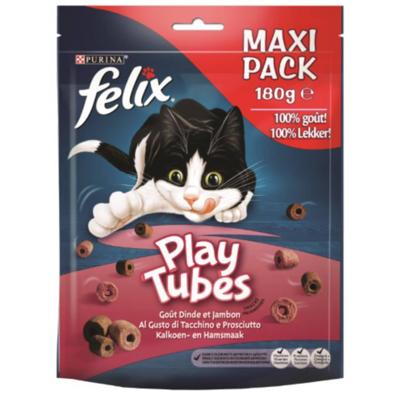Felix Play Tubes kalkoen- en hamsmaak kattensnoep 180g 5 x 180 g Felix Play Tubes kalkoen- en hamsmaak kattensnoep 180g 5 x 180 g