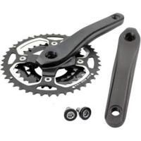 Lasco fm628 crankset alu / cnc bsa 44/32/22 -1 mm / 170 mm mat zwart - thumbnail
