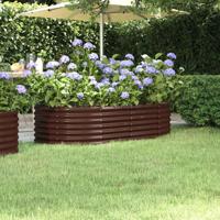 VidaXL Plantenbak 152x80x36 cm gepoedercoat staal bruin - thumbnail