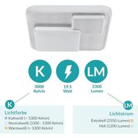 Eglo Moderne plafondlampLepreso wit vierkant - 75666 - thumbnail