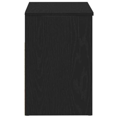 Schoenenbank met plank Zwart Eiken 60 x 30 x 45 cm Bewerkt hout